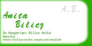 anita bilicz business card